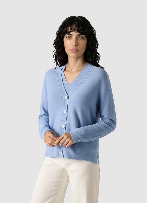 Strick Cardigan 1/1 Arm Endless Sky Frontansicht