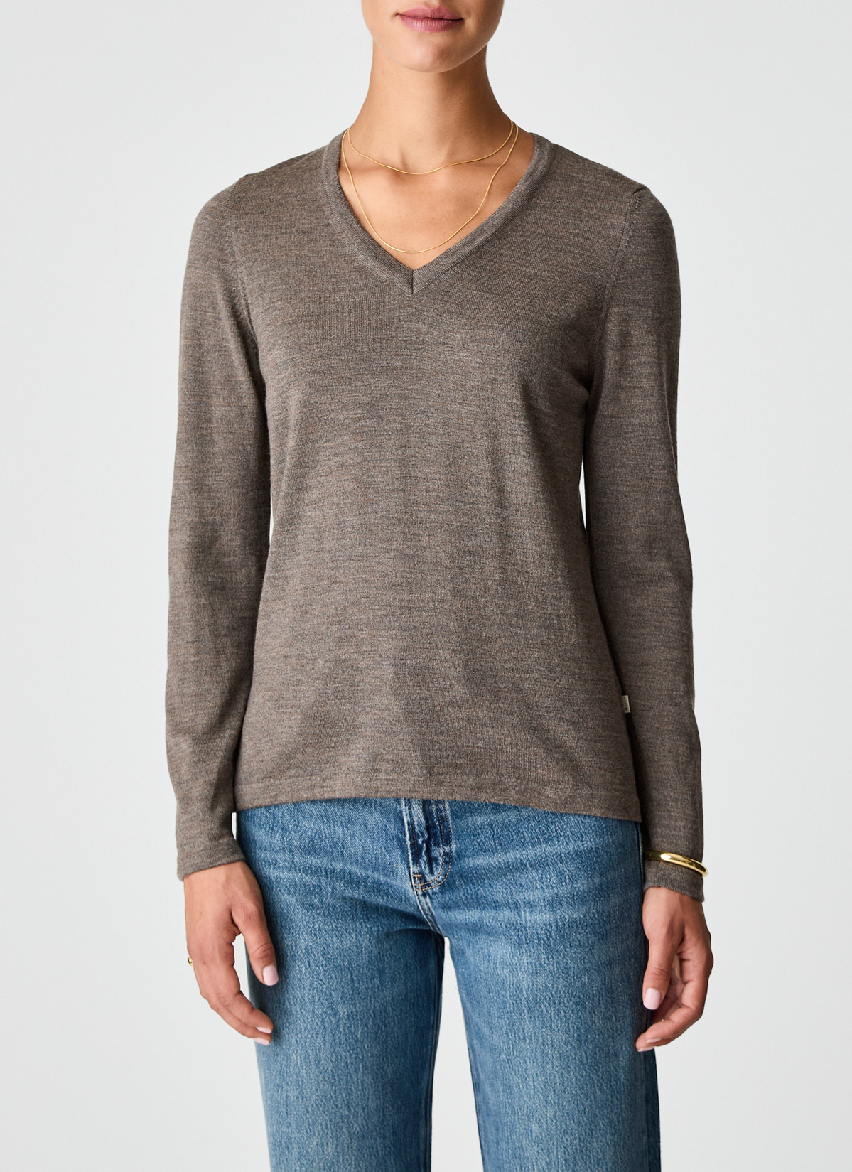 Pullover V-Ausschnitt 1/1 Arm, Hardwood Detailansicht 1