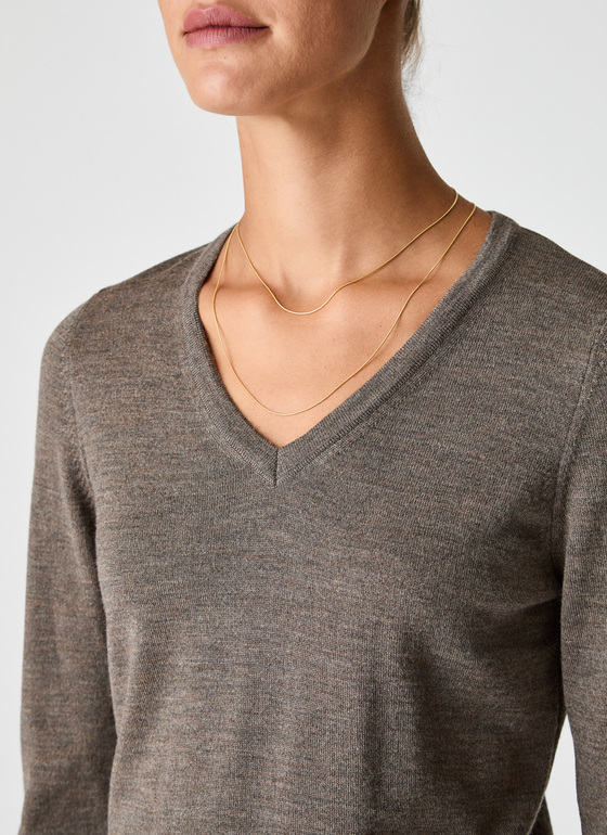 Pullover V-Ausschnitt 1/1 Arm Hardwood Frontansicht