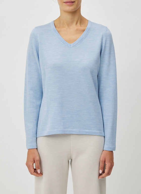 Pullover V-Ausschnitt 1/1 Arm Blue Fountain Frontansicht