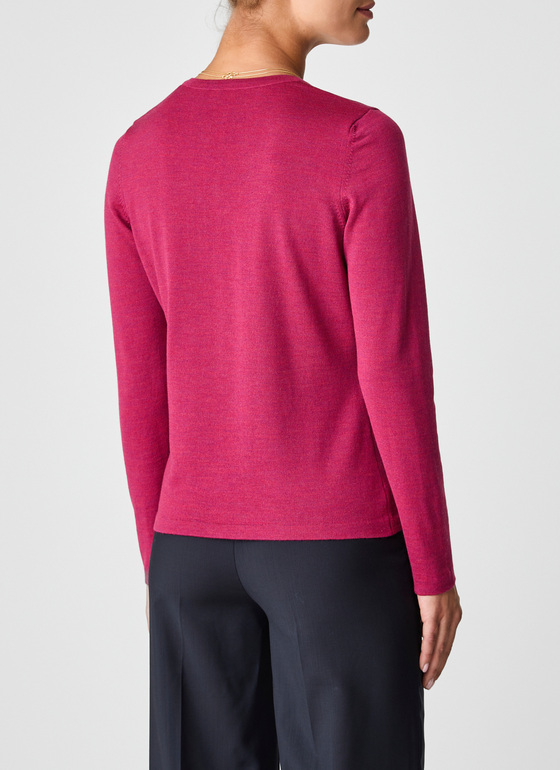 Pullover V-Ausschnitt 1/1 Arm Shocking Pink Frontansicht