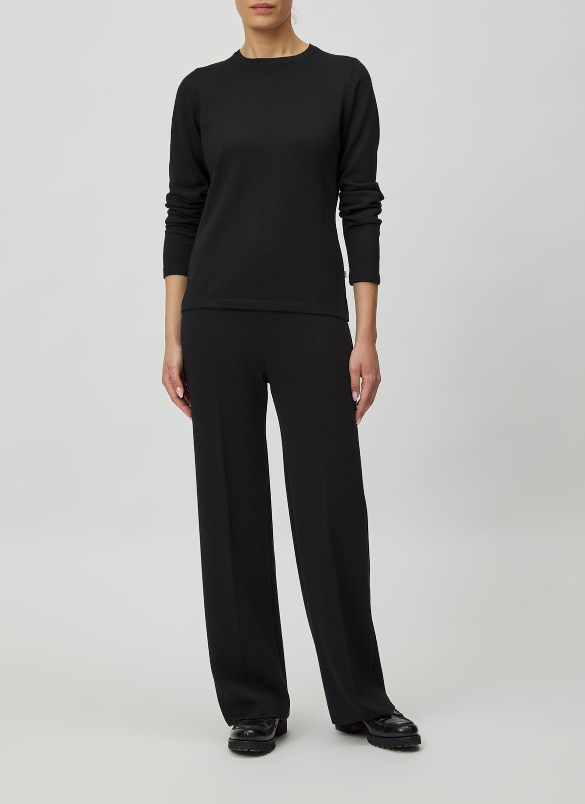 Pullover Rundhals 1/1 Arm, Black Detailansicht 2