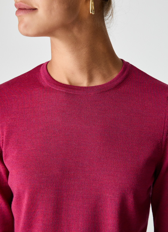 Pullover Rundhals 1/1 Arm Shocking Pink Frontansicht