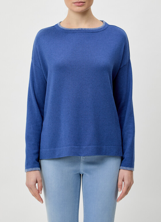 Pullover Rundhals 1/1 Arm Ultramarine Frontansicht