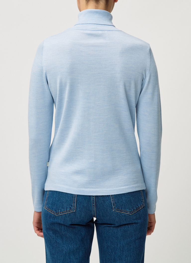 Pullover Rollkragen 1/1 Arm, Frozen Blue Rückansicht