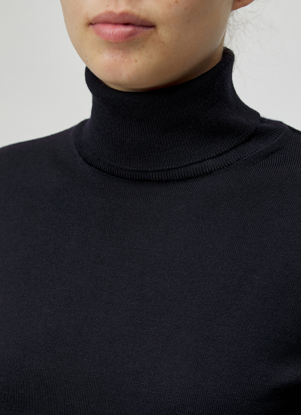 Pullover Rollkragen 1/1 Arm, Navy Detailansicht 1