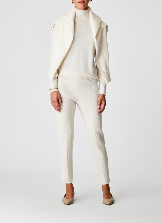Pullover Rollkragen 1/1 Arm Off White Frontansicht