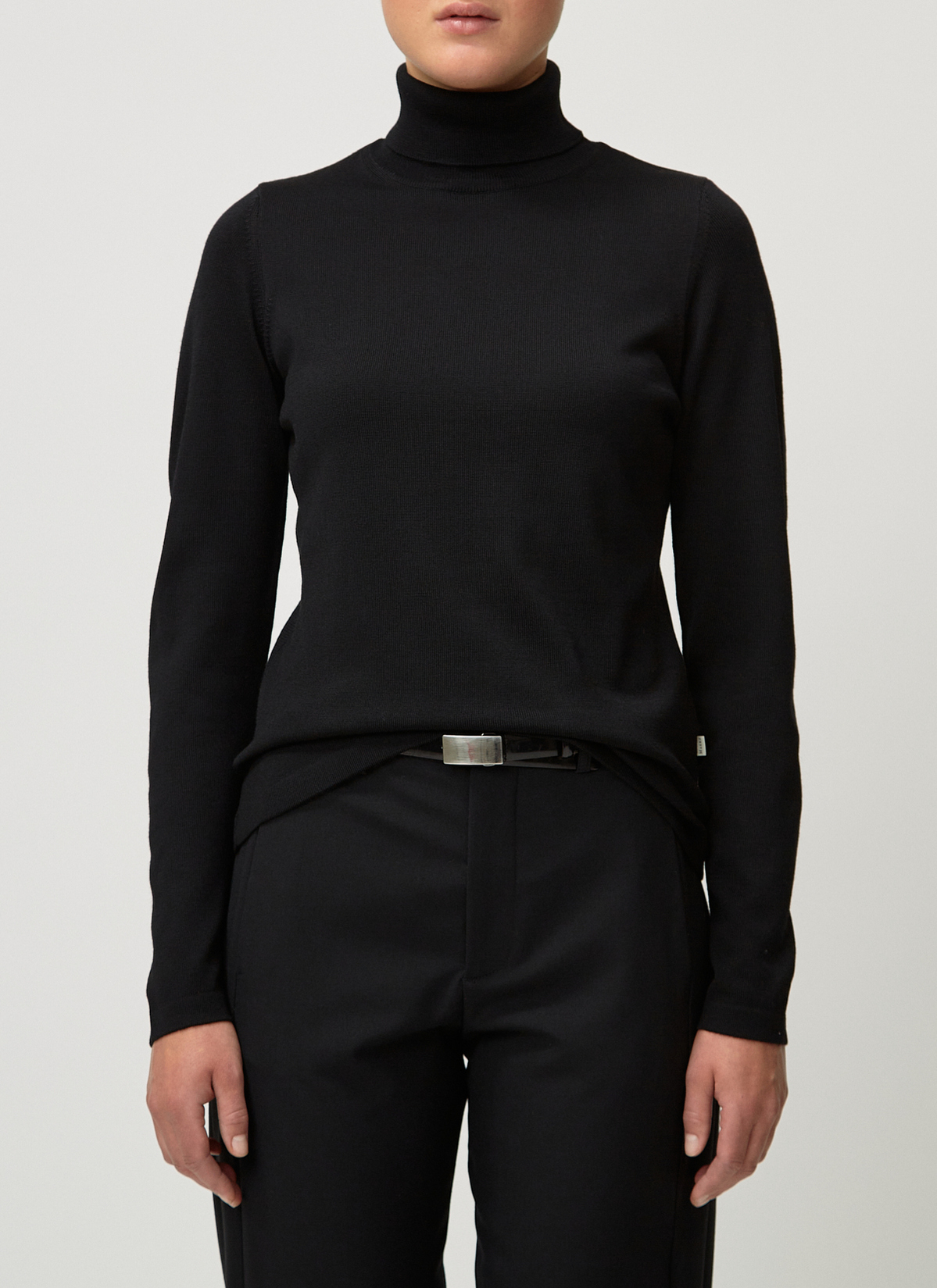 Pullover Rollkragen 1/1 Arm, Black Frontansicht