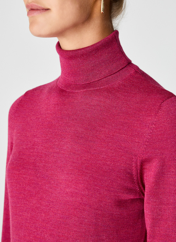 Pullover Rollkragen 1/1 Arm Bright Bordeaux Frontansicht