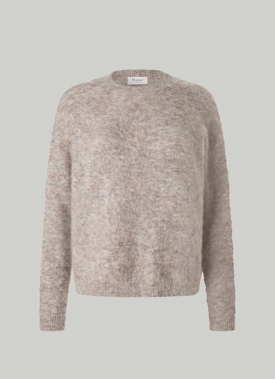 Pullover Rundhals 1/1 Arm Taupe Grey Frontansicht