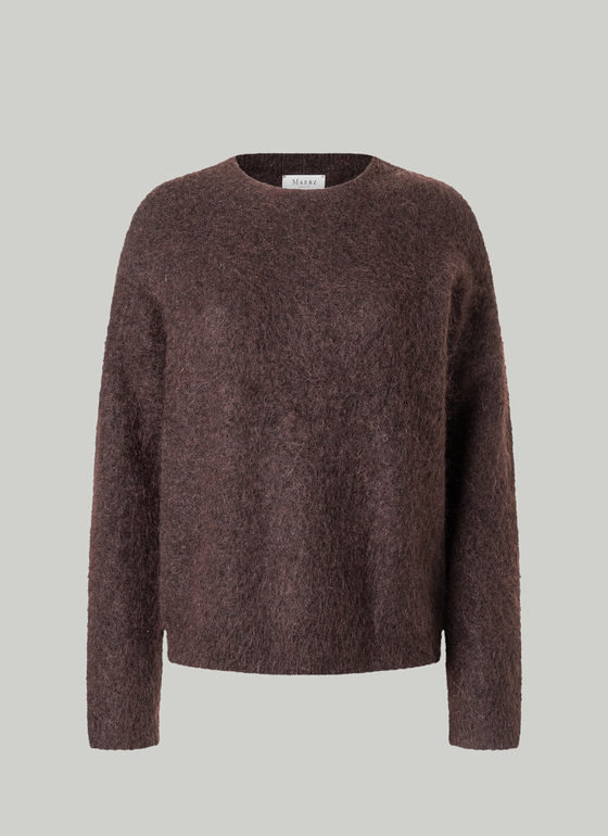 Pullover Rundhals 1/1 Arm Dark Coffee Frontansicht