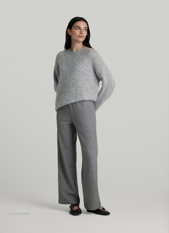 Pullover Rundhals 1/1 Arm Autumn Mist Frontansicht