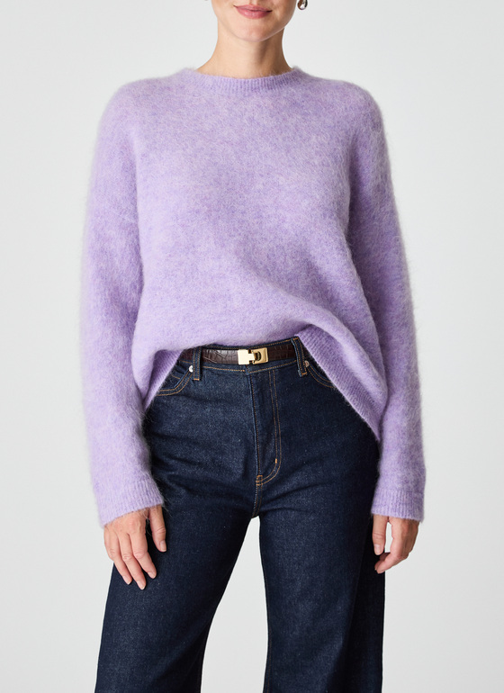Pullover Rundhals 1/1 Arm Frosted Lavender Frontansicht