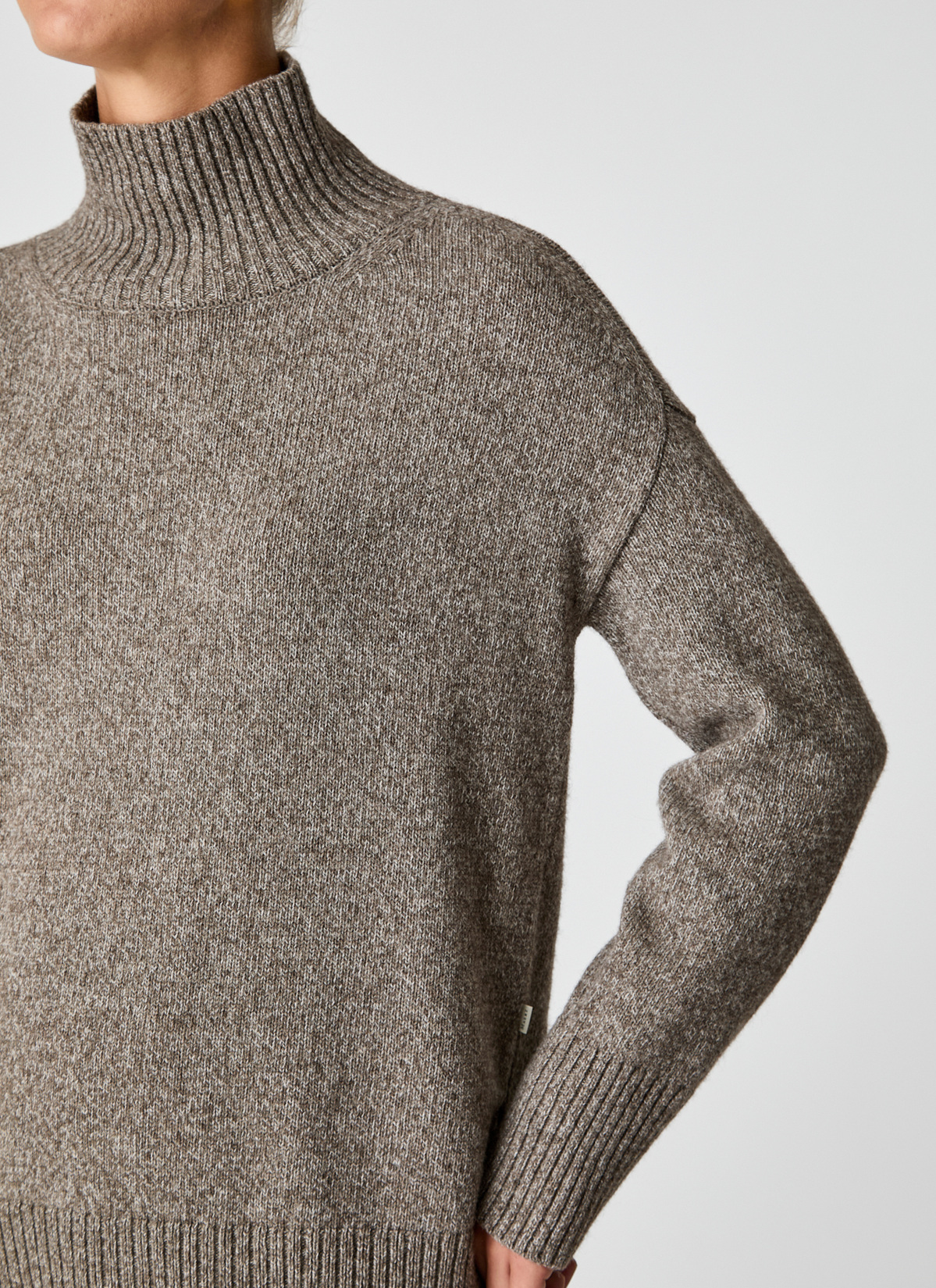 Pullover Stehkragen 1/1 Arm, Twig Detailansicht 1