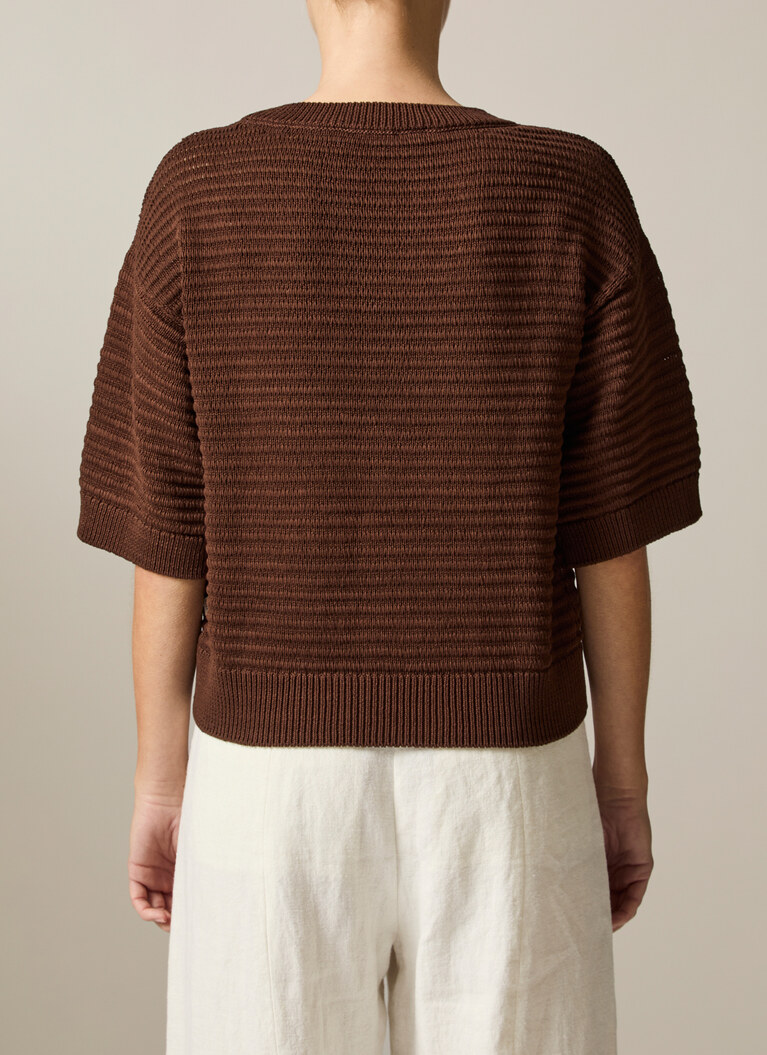 Pullover Rundhals 1/1 Arm, Dark Chocolate Rückansicht