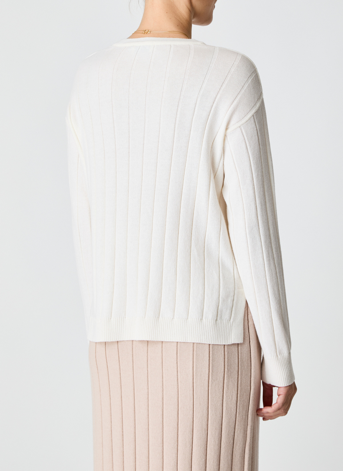 Pullover Rundhals 1/1 Arm, Vanilla Ice Rückansicht