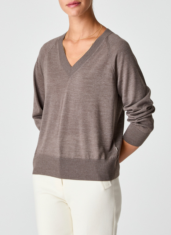 Pullover V-Ausschnitt 1/1 Arm Hardwood Frontansicht