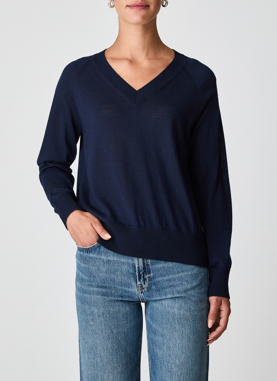 Pullover V-Ausschnitt 1/1 Arm Bright Night Frontansicht