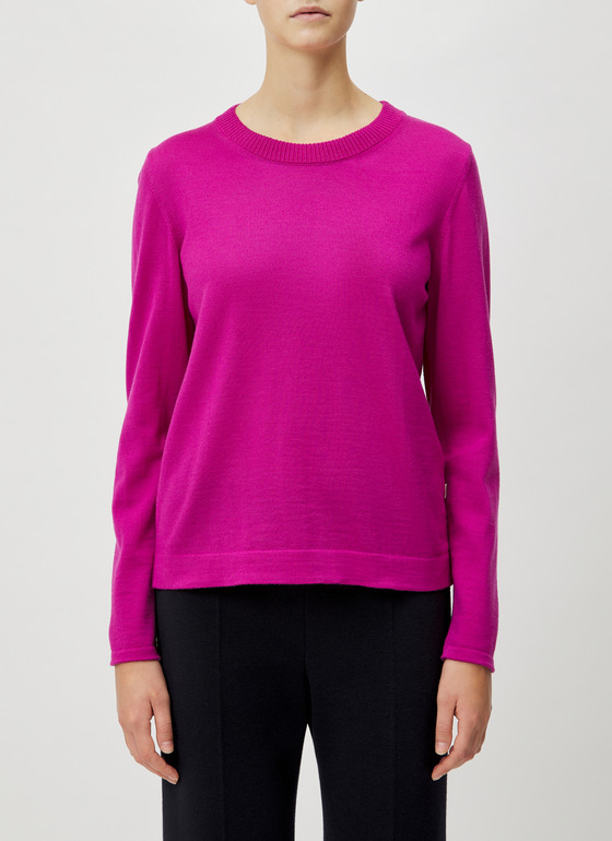 Pullover Rundhals 1/1 Arm Vivid Orchid Frontansicht