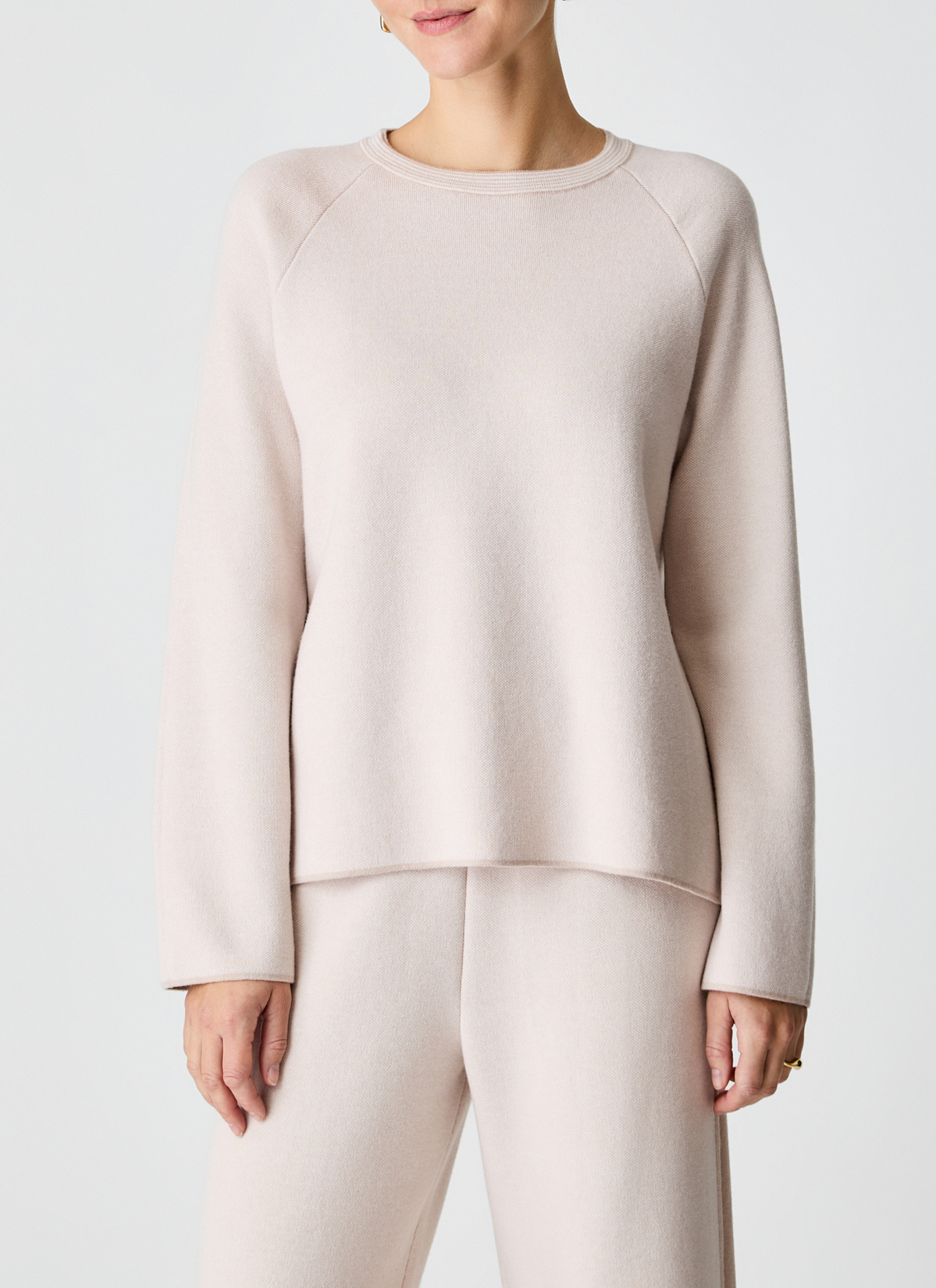 Pullover Rundhals 1/1 Arm, Sand Frontansicht