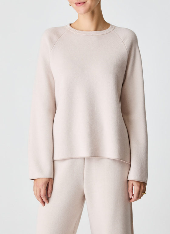 Pullover Rundhals 1/1 Arm Sand Frontansicht