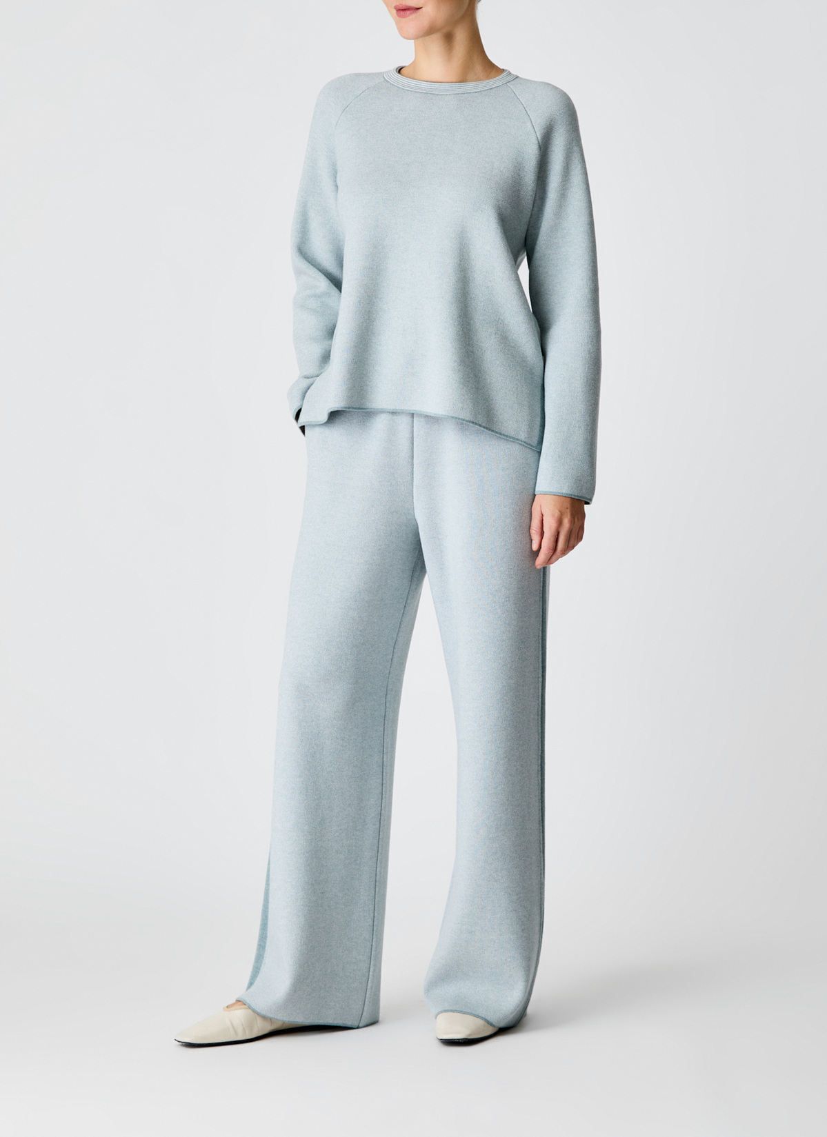 Pullover Rundhals 1/1 Arm, Lake Blue Detailansicht 1