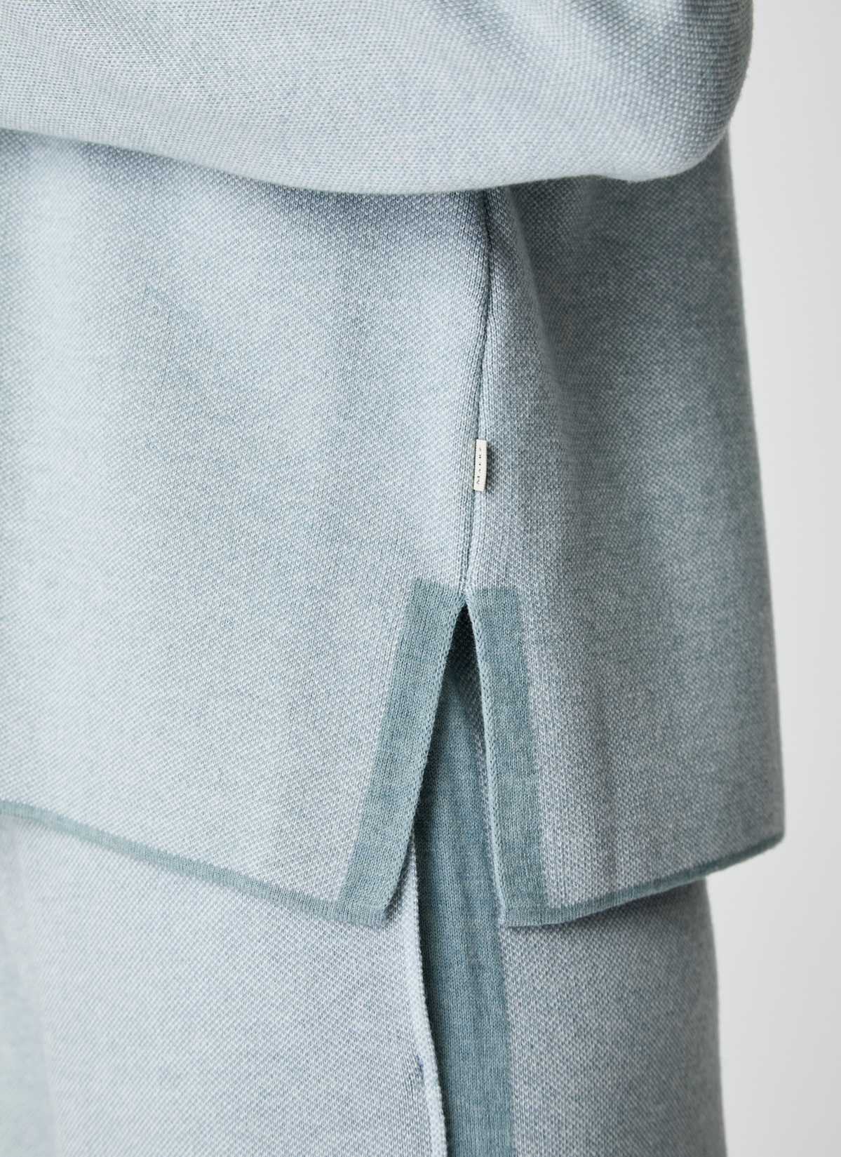 Pullover Rundhals 1/1 Arm, Lake Blue Detailansicht 2