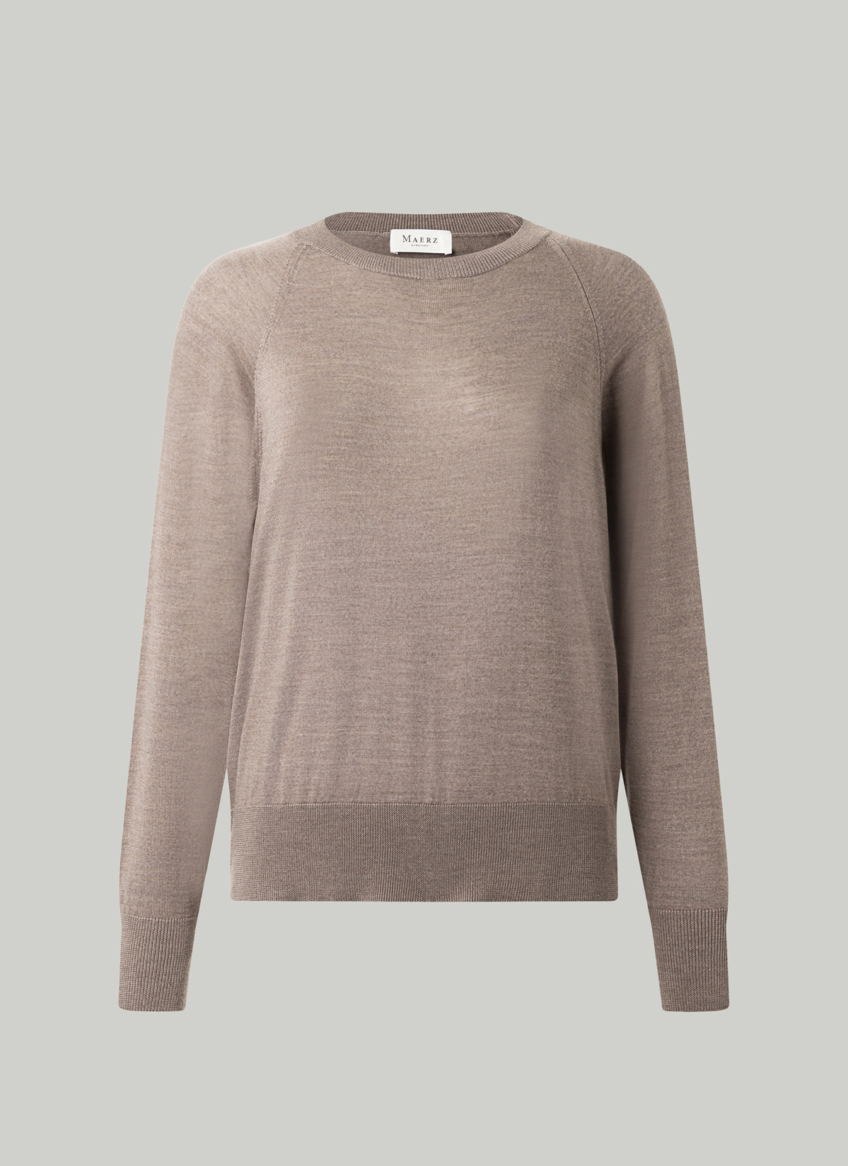Pullover Rundhals 1/1 Arm, Taupe Grey