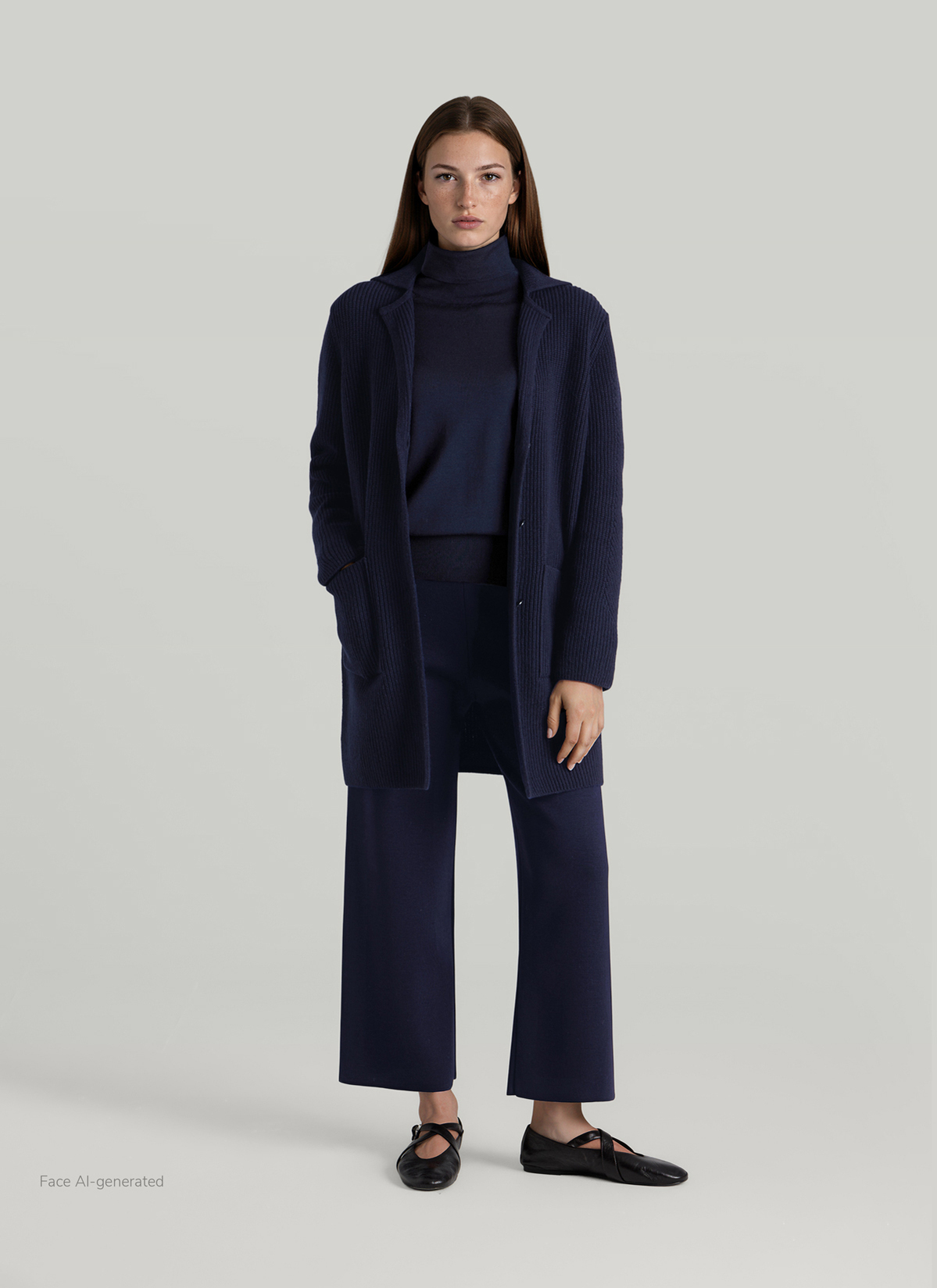 Pullover Rollkragen 1/2 Arm, Dark Denim Detailansicht 2