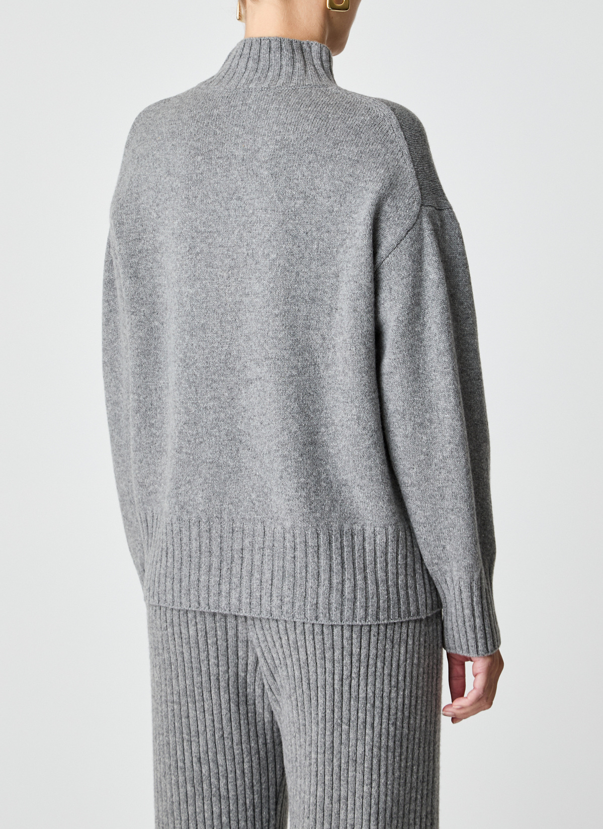 Pullover Stehkragen 1/1 Arm, Granite Grey Rückansicht