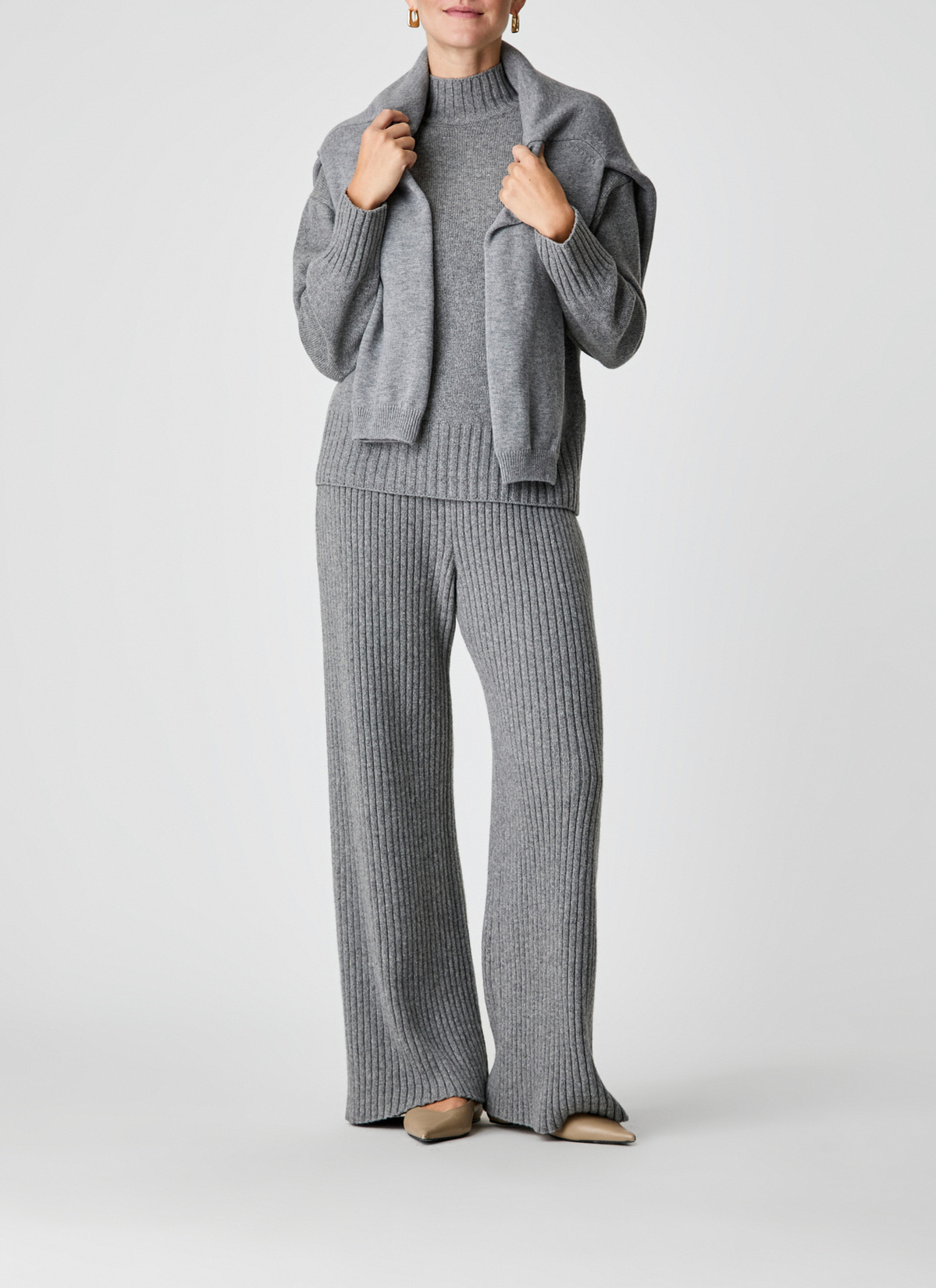 Pullover Stehkragen 1/1 Arm, Granite Grey Detailansicht 2