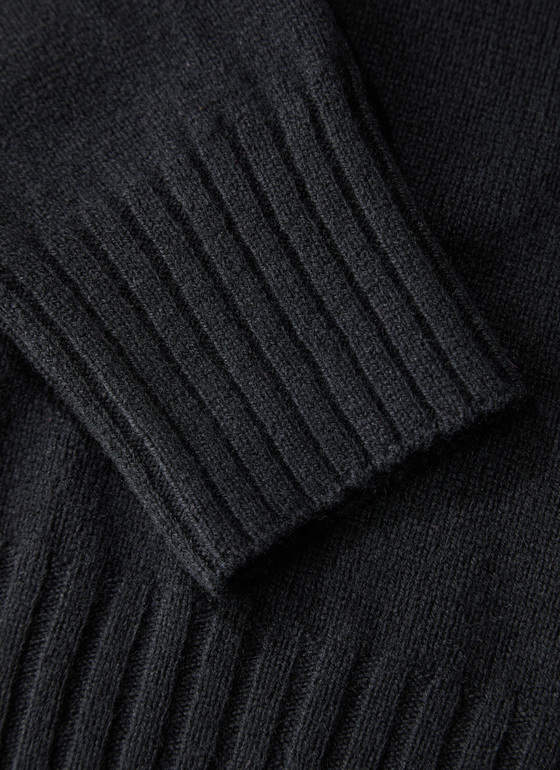 Pullover Stehkragen 1/1 Arm Black Frontansicht