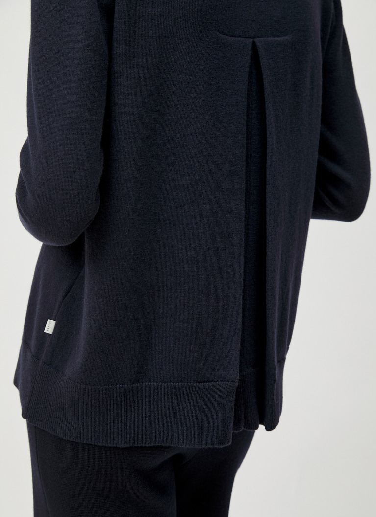 Pullover Rundhals 1/1 Arm, Navy Detailansicht 1