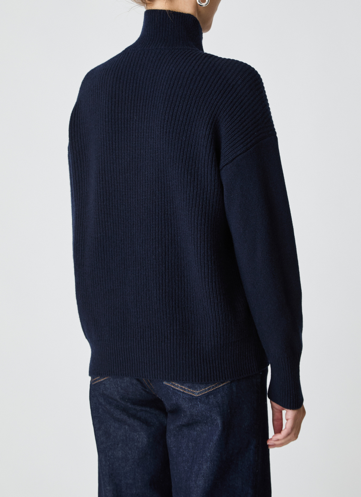 Pullover Stehkragen 1/1 Arm, Navy Rückansicht