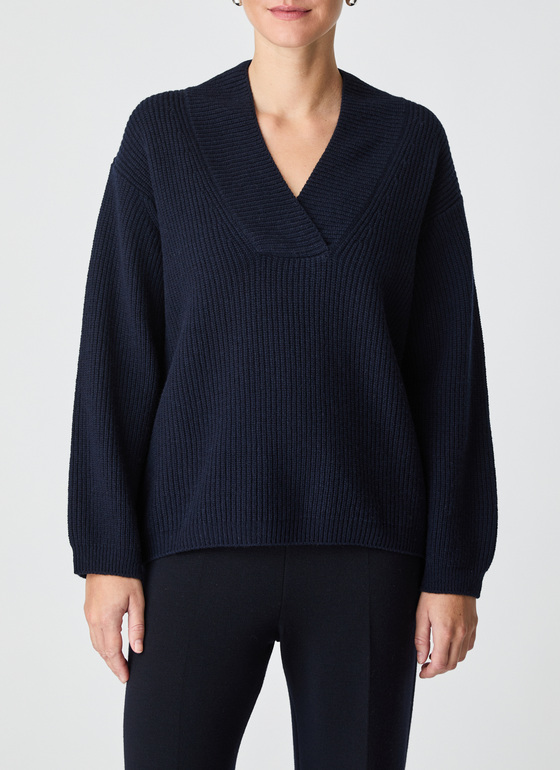 Pullover V-Ausschnitt 1/1 Arm Navy Frontansicht