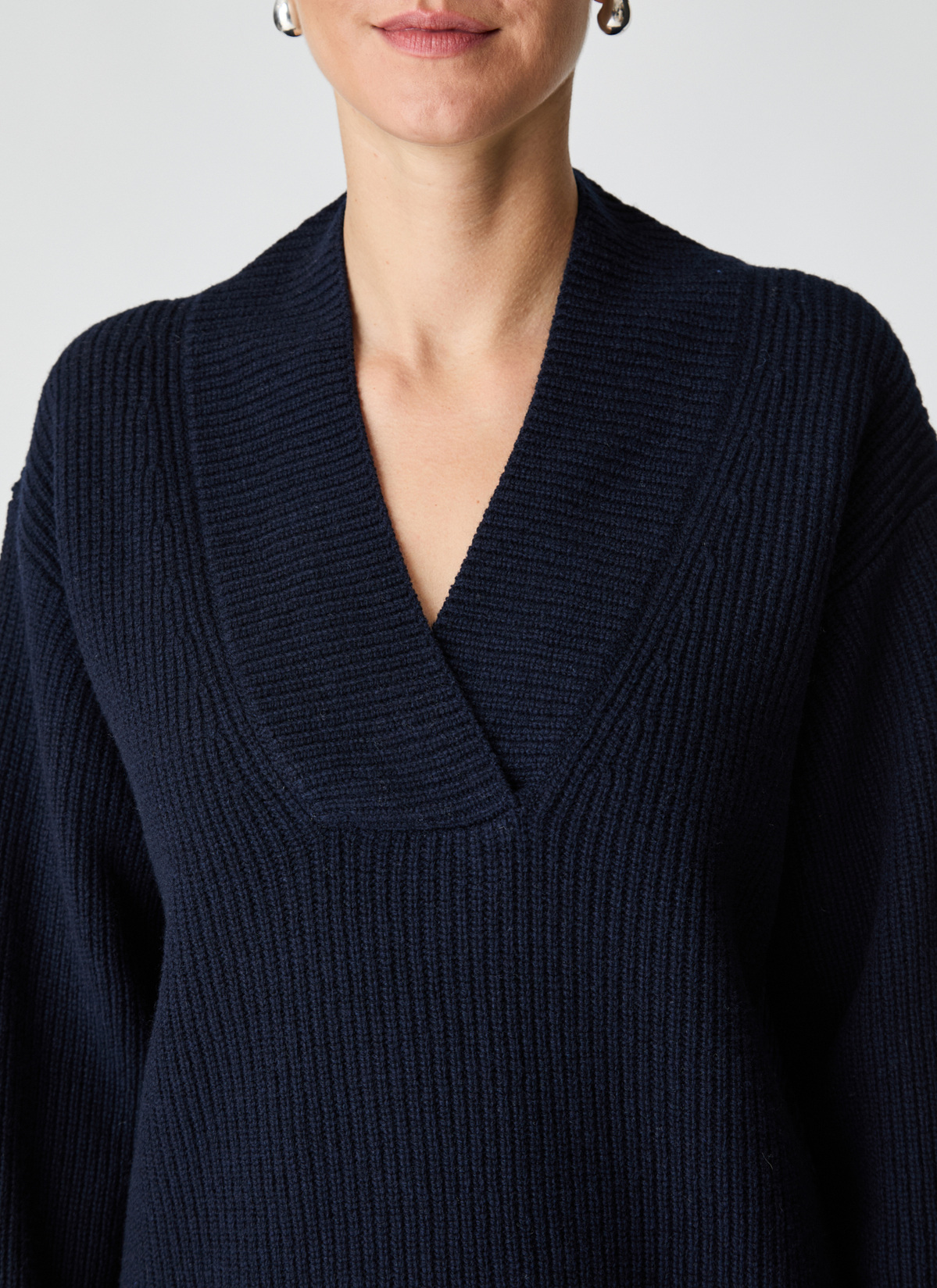 Pullover V-Ausschnitt 1/1 Arm, Navy Detailansicht 2
