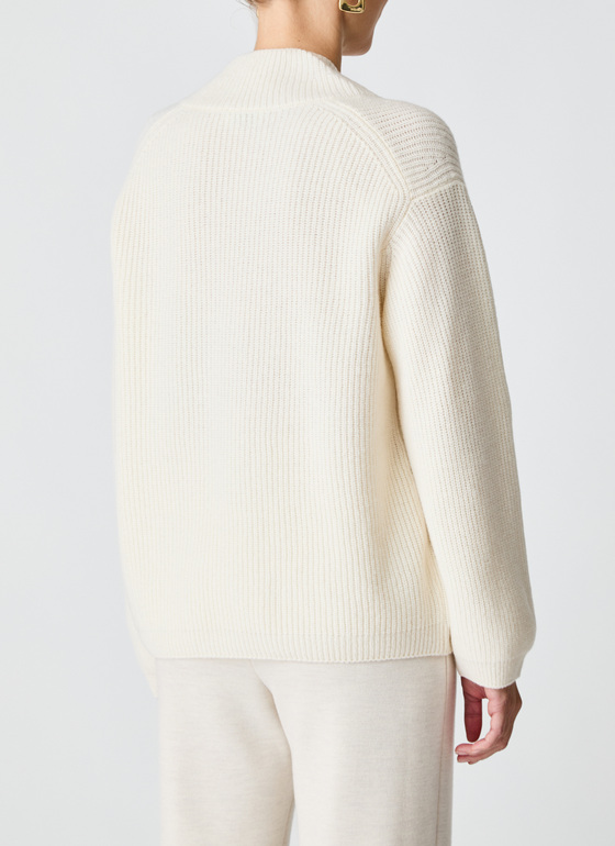 Pullover V-Ausschnitt 1/1 Arm New White Frontansicht