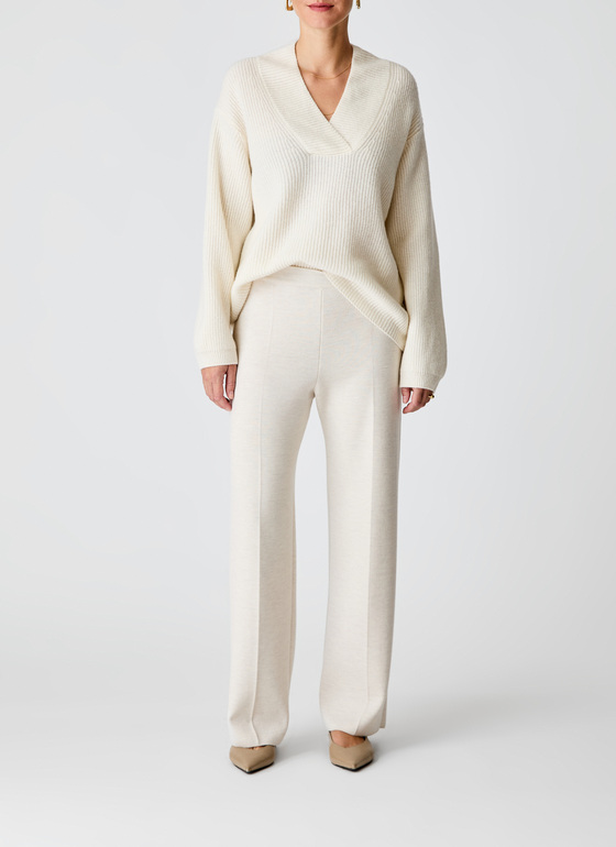 Pullover V-Ausschnitt 1/1 Arm New White Frontansicht