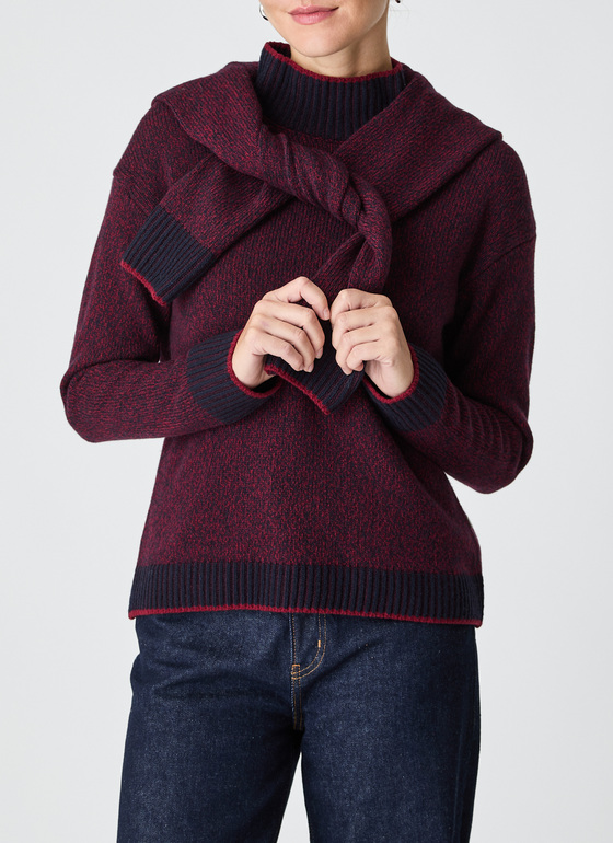 Pullover Stehkragen 1/1 Arm Oxid Red Frontansicht