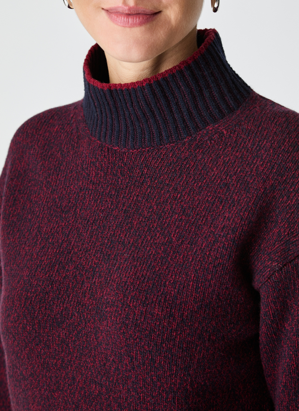 Pullover Stehkragen 1/1 Arm, Oxid Red Detailansicht 2