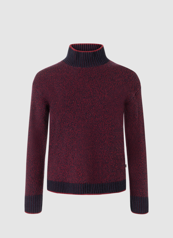 Pullover Stehkragen 1/1 Arm Oxid Red Frontansicht