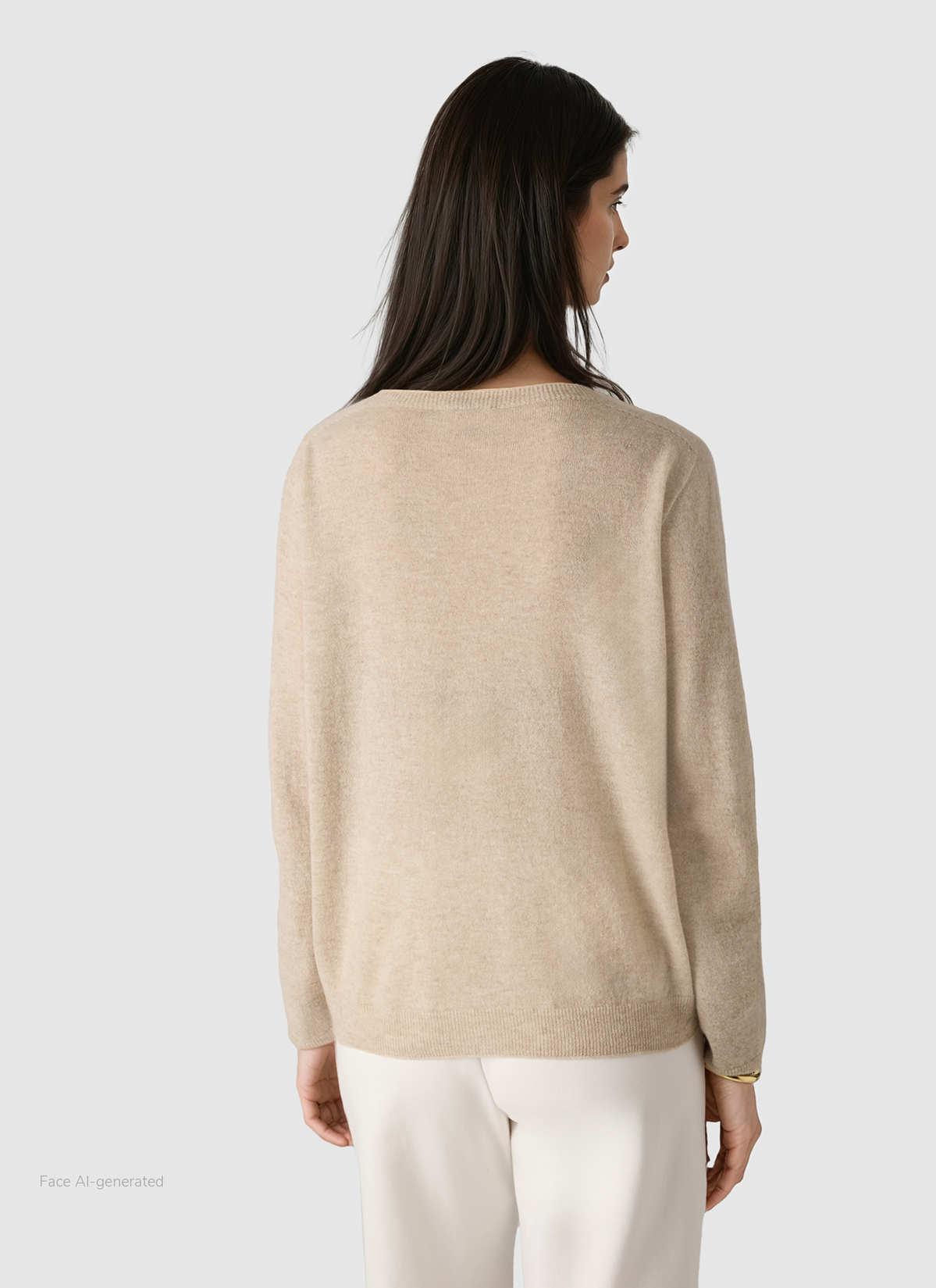 Pullover Rundhals 1/1 Arm, French Oak Rückansicht