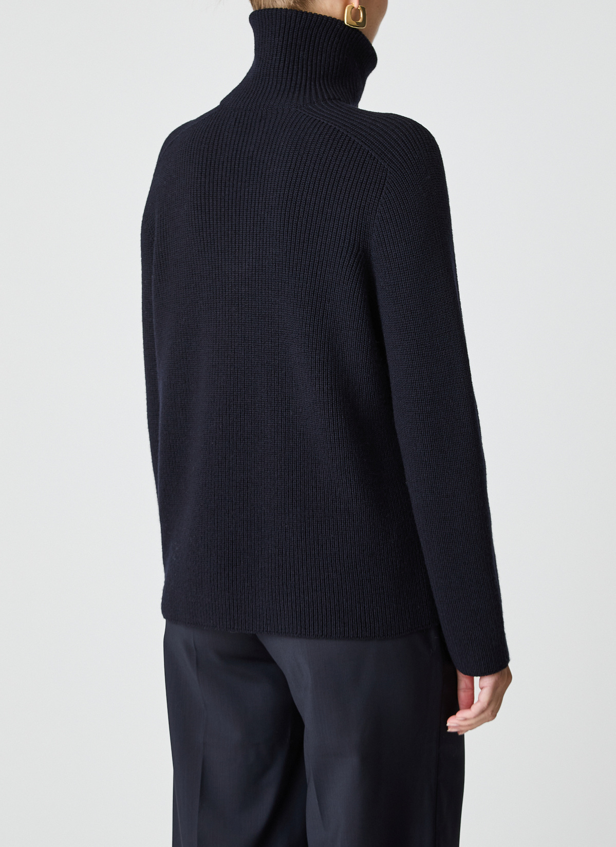 Pullover Rundhals 1/1 Arm, Navy Rückansicht