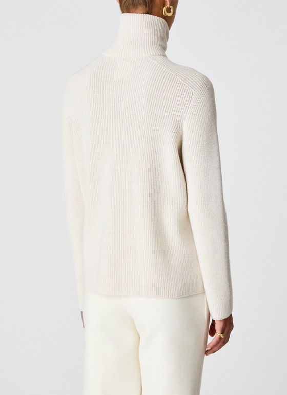 Pullover Rundhals 1/1 Arm Off White Frontansicht