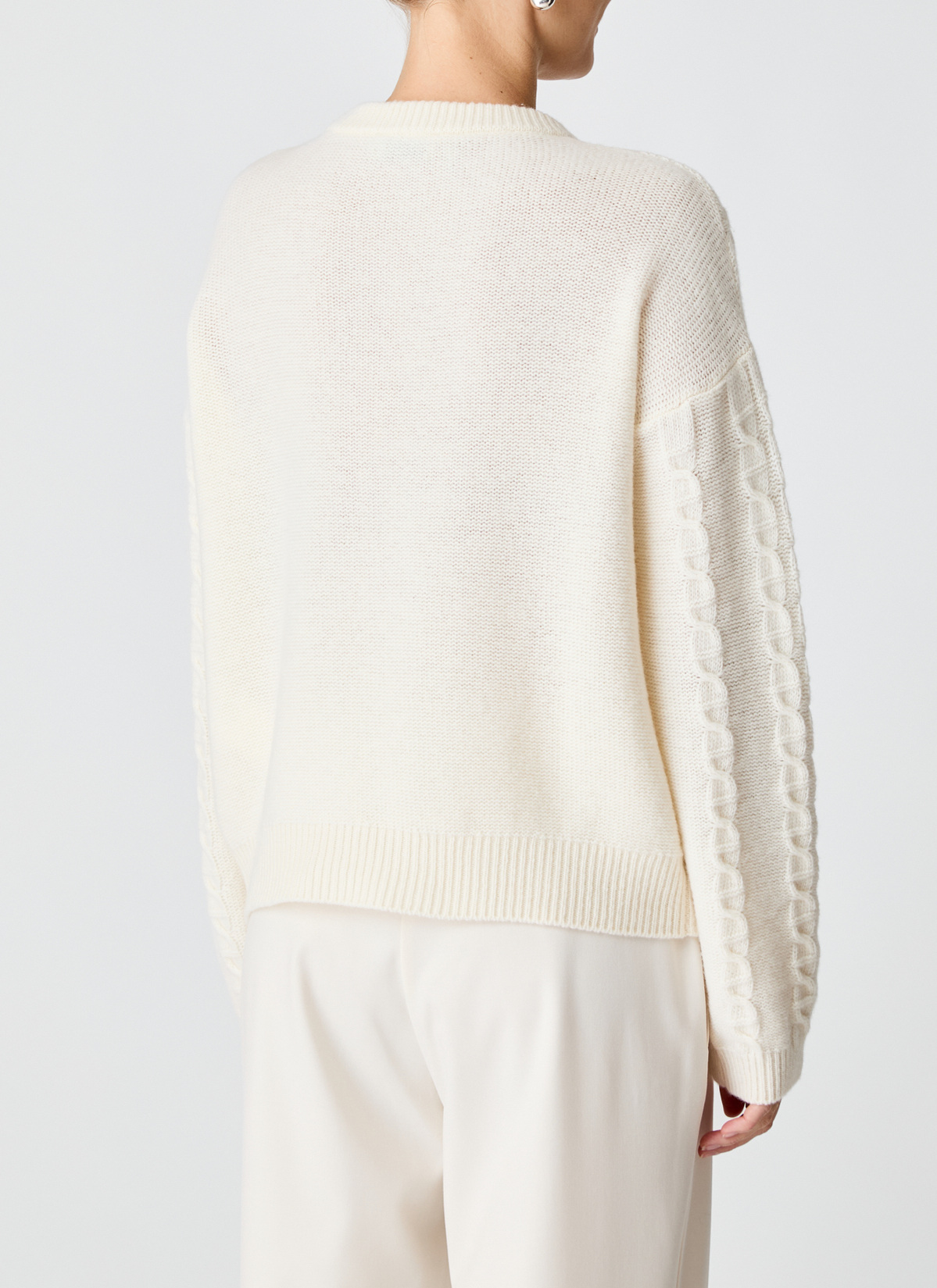 Pullover Rundhals 1/1 Arm, New White Rückansicht