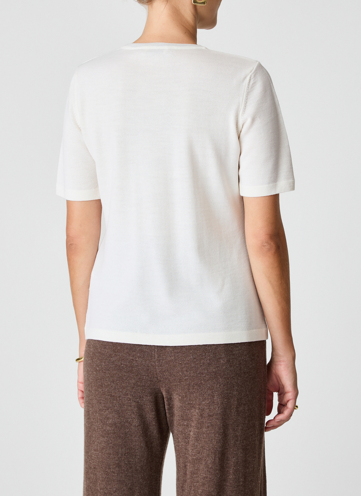 Pullover Rundhals, Off White Rückansicht