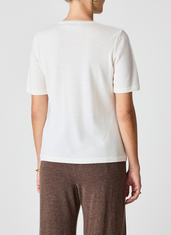 Pullover Rundhals Off White Frontansicht