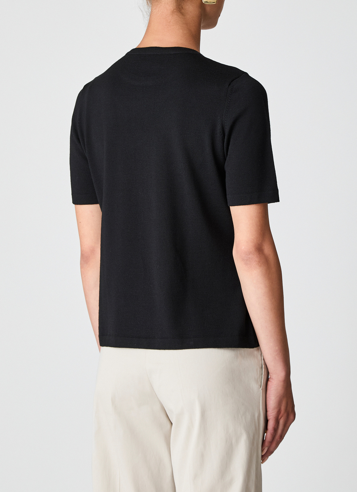 Pullover Rundhals, Black Rückansicht