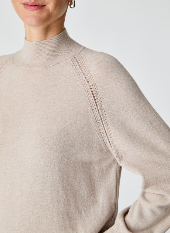 Pullover Stehkragen 1/1 Arm British Tea Frontansicht