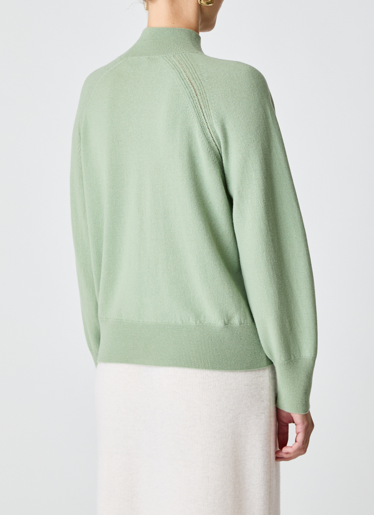 Pullover Stehkragen 1/1 Arm, Matcha Tea Rückansicht